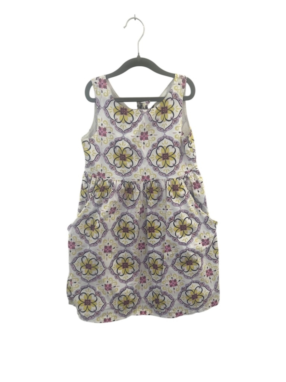 Tea Collection Girls Dress Size 8 Girls Floral Cotton Pockets Tie Back